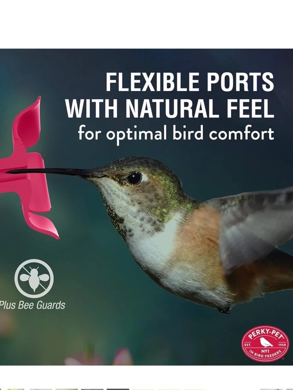 NIB | Perky-Pet | Hummingbird Plastic Handheld Nectar Bird Feeder | 3-Ports 2 oz
